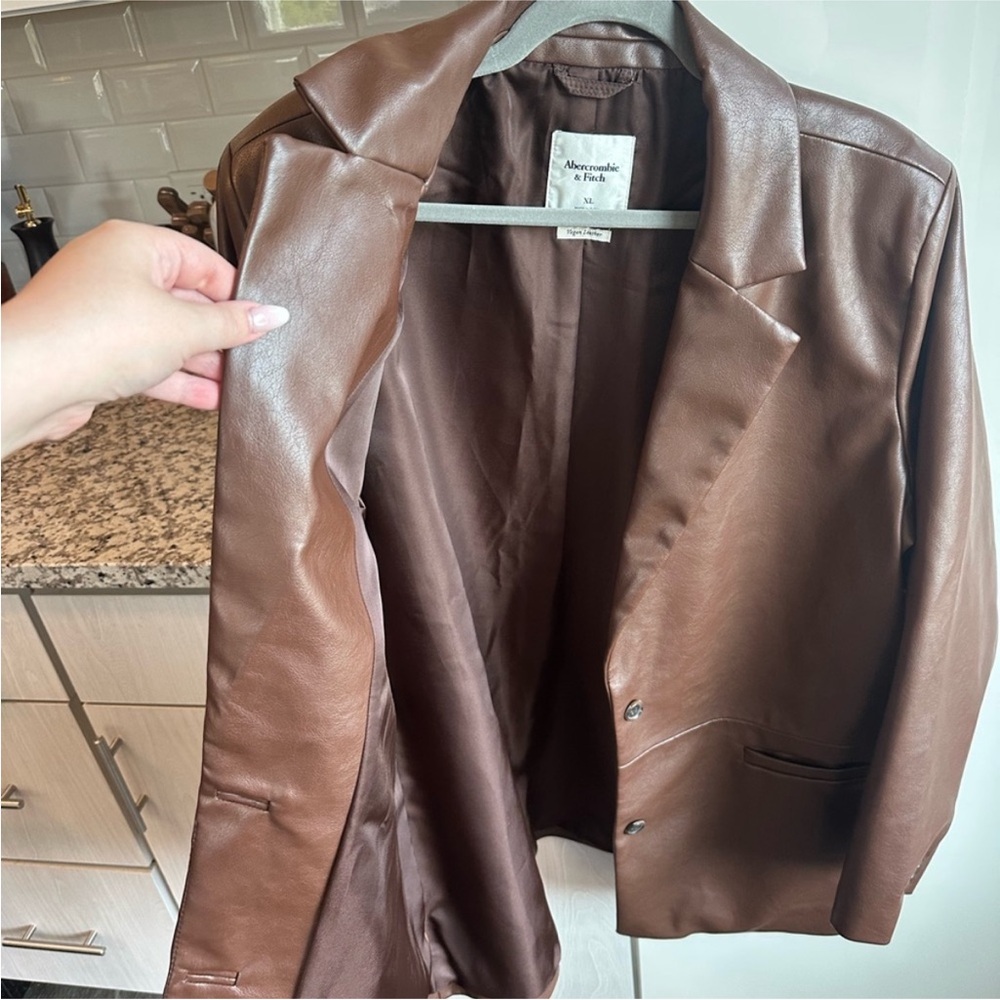 A&F vegan leather jacket - Picture 2 of 4
